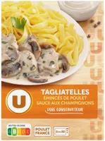 Plat cuisiné individuel Emincés de poulet sauce champignons et tagliatelles 300g