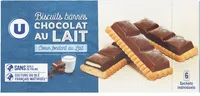 Biscuits barres chocolat au lait coeur fondant au lait 125g