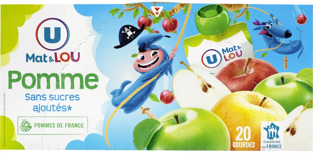 Gourdes dessert fruitier à la pomme sans sucres ajoutés 20x90g