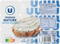 Fromage à tartiner nature 21,5% de MG, 9x20g