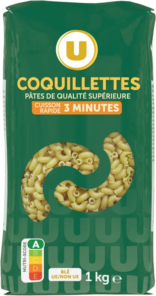Pâtes Coquillette cuisson rapide sachet de 1kg