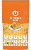 Cheddar rouge pasteurisé jeune râpé, 34,7% de MG, sachet de 140g