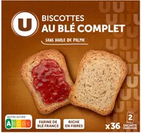 Biscottes au blé complet x36 tranches de 300g
