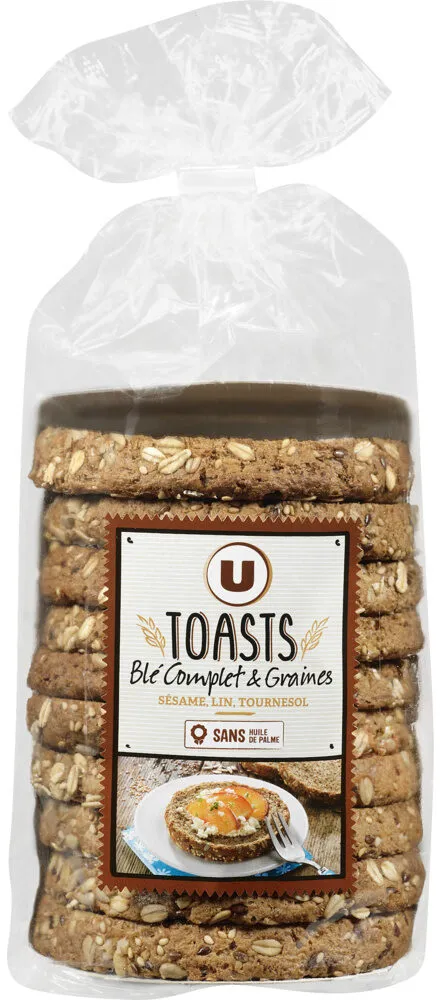 Toast blé complet et graines paquet de 230g