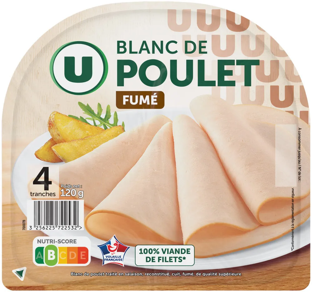 Blanc de Poulet fumé - x4 tranches, 120g