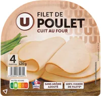 Filet de Poulet cuit au four - x4 tranches, 120g