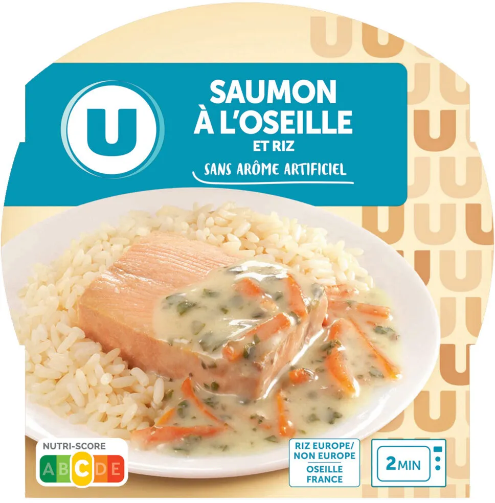 Plat cuisiné Saumon à l'oseille et duo de riz barquette micro-ondablede 300g