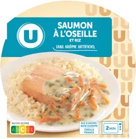 Plat cuisiné Saumon à l'oseille et duo de riz barquette micro-ondablede 300g
