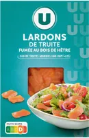 Lardons de truite fumée au bois de hêtre, plateau de 90g
