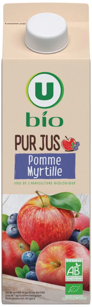 Pur jus 100% pomme et myrtille issu de l'agriculture biologique