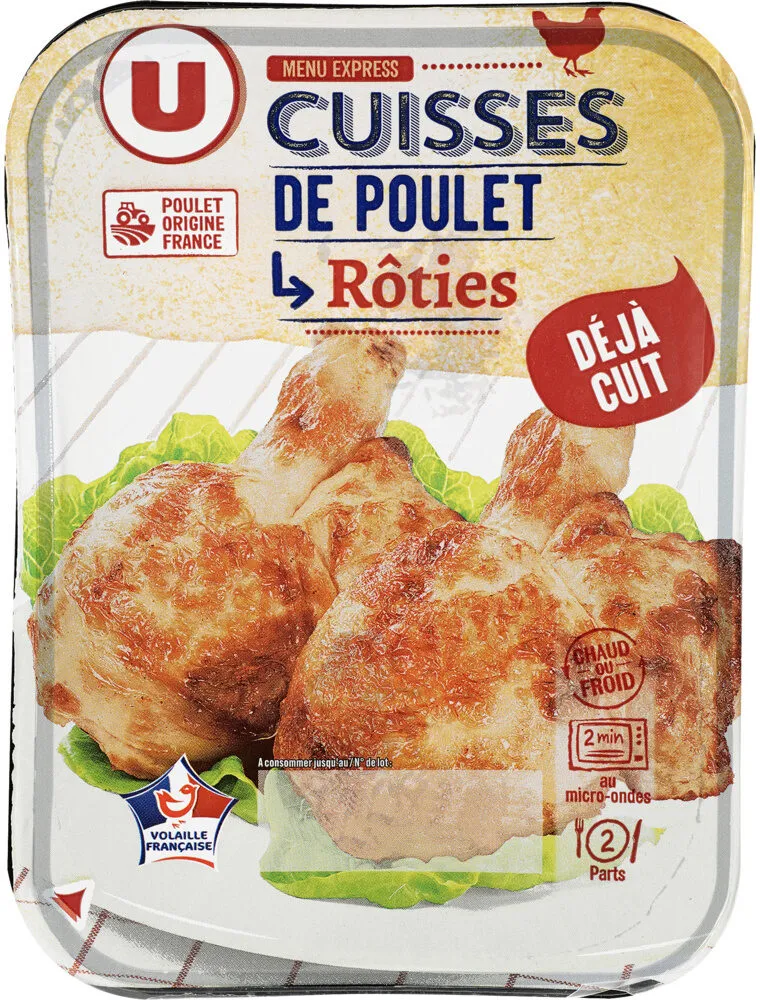 Cuisse de poulet rôtie, barquette, 370g