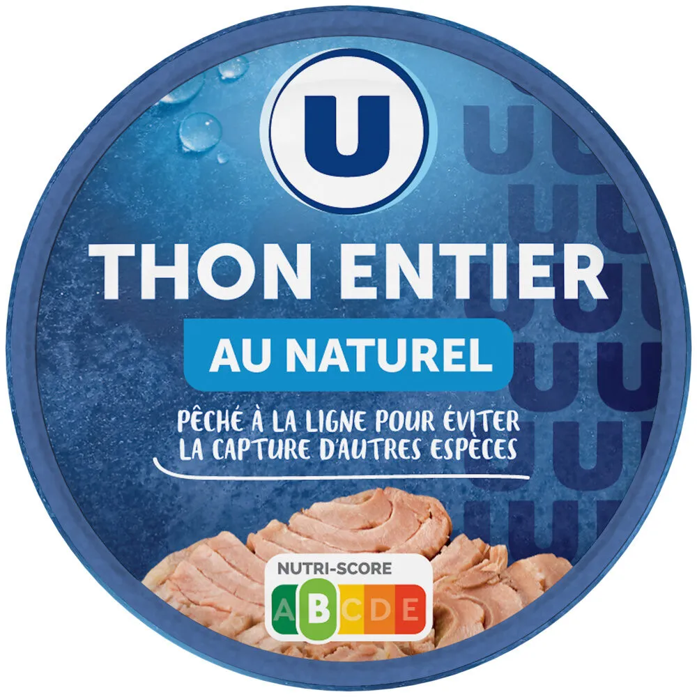 Thon listao entier au naturel pêche à la ligne boîte de 93g