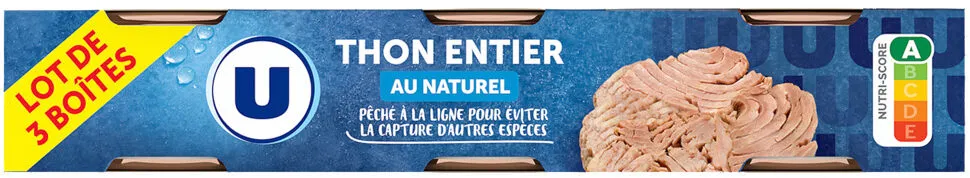 Thon listao entier au naturel pêche à la ligne 3x93g 279g