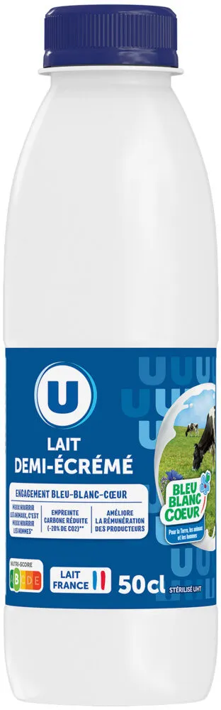 Lait UHT 1/2 écrémé Bleu Blanc Coeur