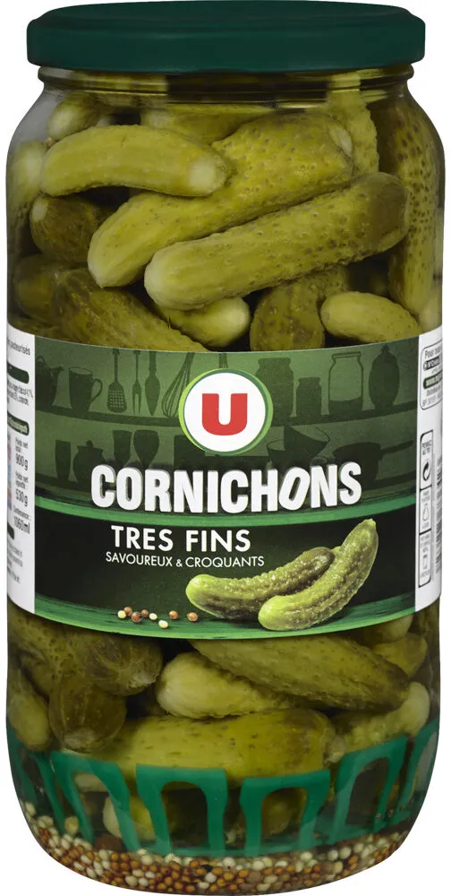 Cornichons très fins pasteurisés au vinaigre bocal de 530g