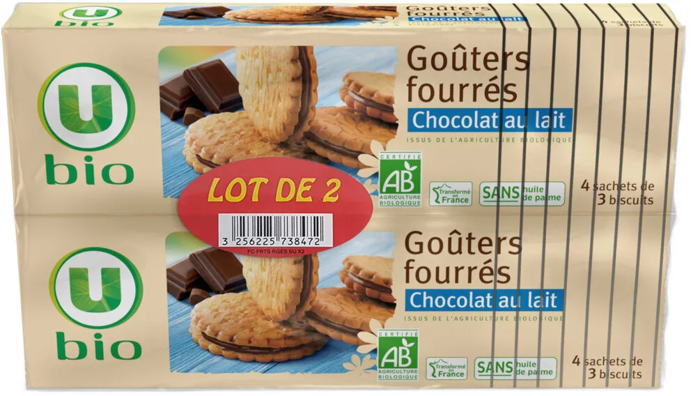 Goûters fourrés chocolat au lait