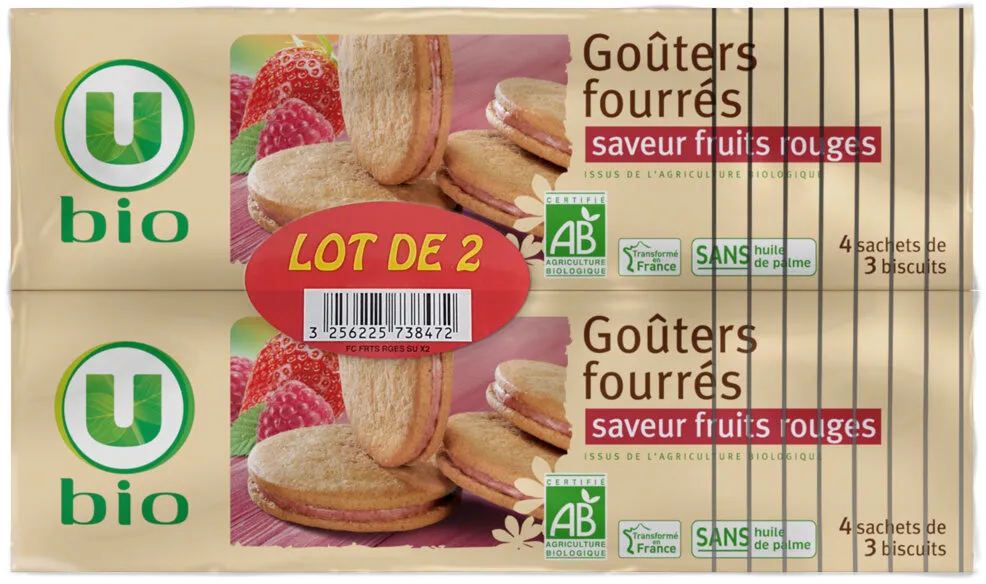 Goûters fourrés fruits rouges