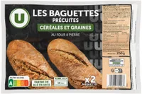 Demi-baguette aux céréales et graines précuite sur four à pierre 2x125g