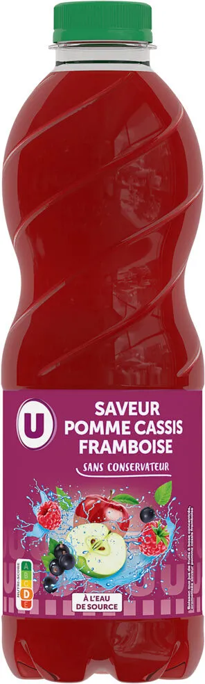 Boisson plate aux fruits pomme cassis et framboise bouteille de 1l