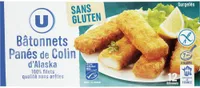 Portion de bloc de bâtonnets panés de colin d'Alaska MSC sans gluten, 12x360g