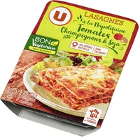 Lasagnes végétariennes aux tomates, champignons et protéines de soja
