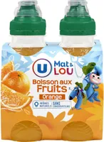 Boisson aux fruits plate à base de concentrés, aromatisée orange