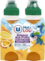 Boisson aux fruits plate à base de concentrés, aromatisée tropical etorange