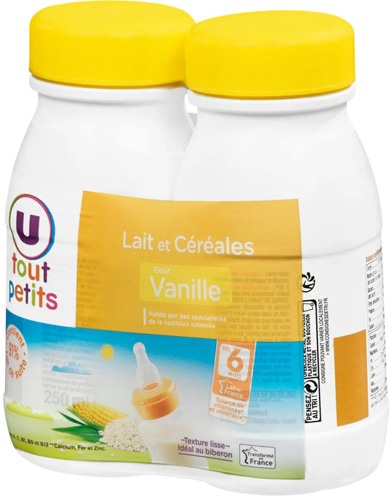 Lait et céréales goût vanille