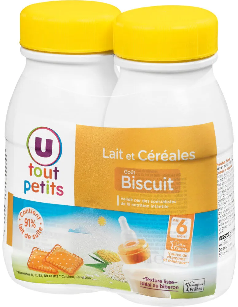 Lait et céréales goût biscuit