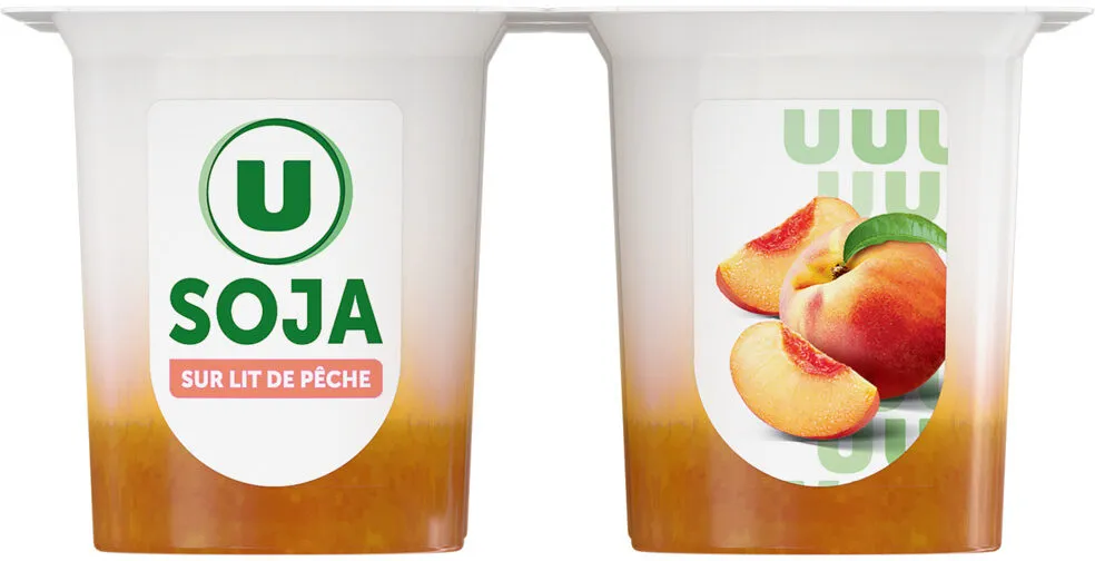 Dessert végétal Soja sur lit de pêche 4 pots x100g