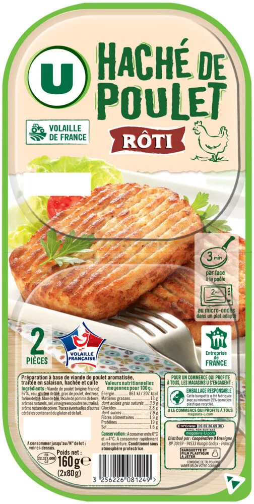 Haché de poulet cuit