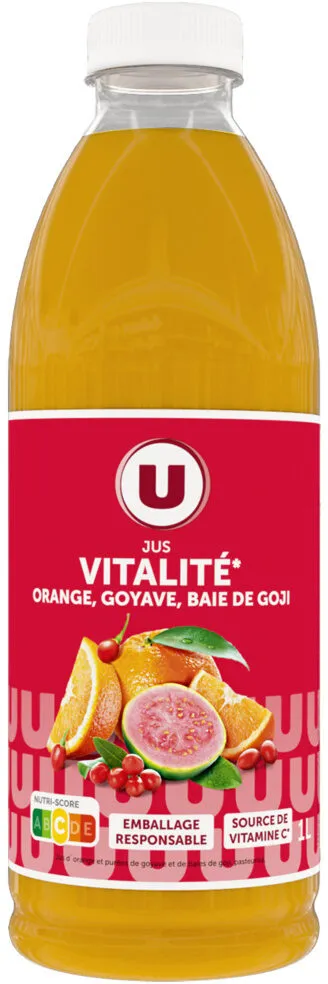 Jus de fruits vitalité orange goyave goji bouteille de 1l