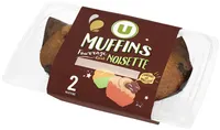 Muffins fourrés chocolat noisette