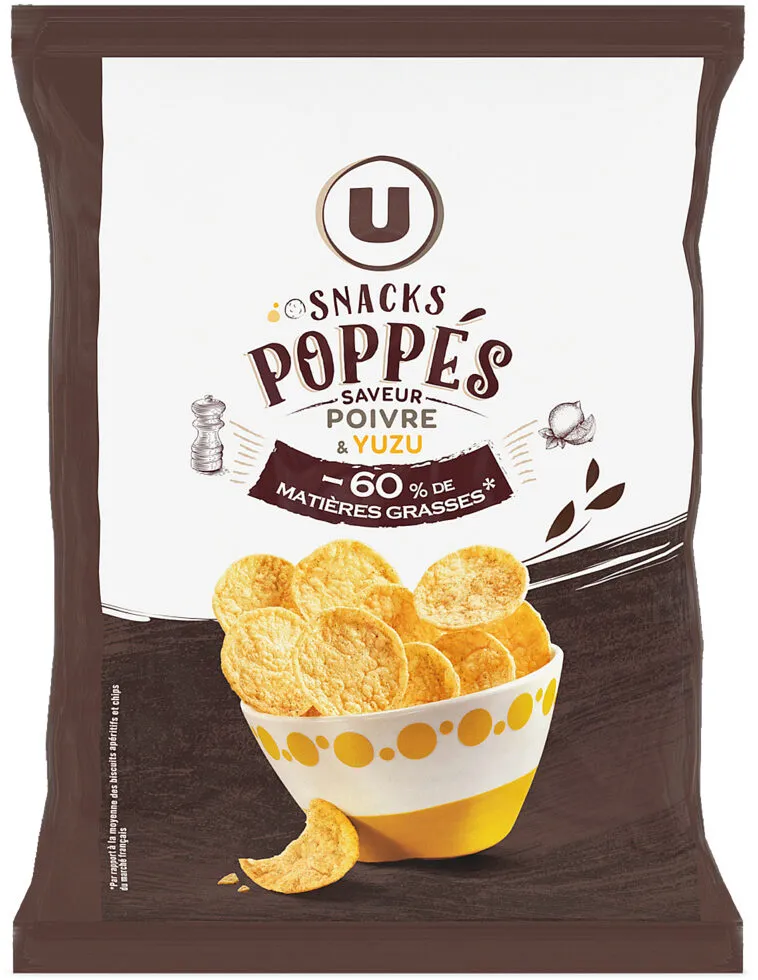 Snacks poppes saveur poivre et yuzu sachet de 85g