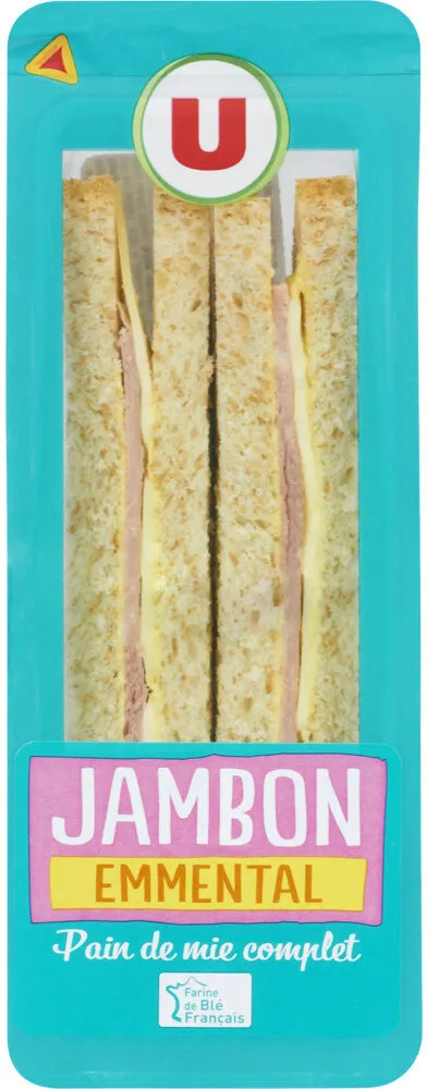 Sandwich au pain complet, jambon et emmental 145g