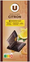 Chocolat noir fourré citron et ganache - tablette - 125g