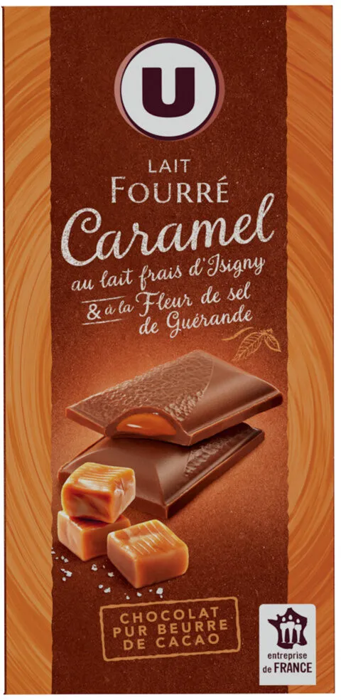 Lait fourré caramel et lait frais Isigny et fleur de sel Guérande