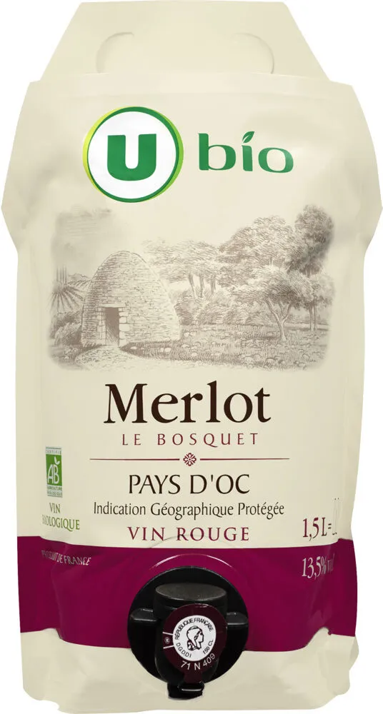 Vin rouge Pays d'Oc Merlot IGP Le Bosquet , 1,5L