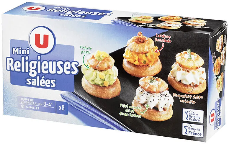 Mini religieuses salées garnies surgelées
