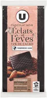 Chocolat noir dégustation 72% éclats fèves de cacao 2x100g