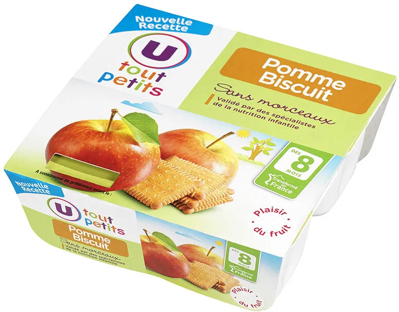 Petits pots dessert pomme et biscuit