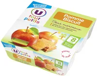 Petits pots dessert pomme et biscuit