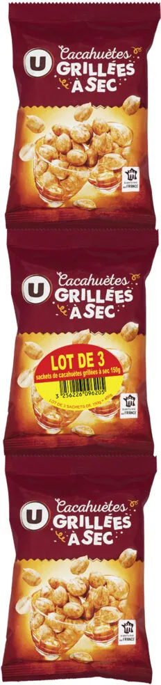 Cacahuètes grillées à sec, étui 3x150g 450g