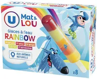 Bâtonnets glace à l'eau aromatisée Rainbow - x8 - 320g