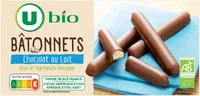 Bâtonnets au chocolat au lait bio paquet de 125g