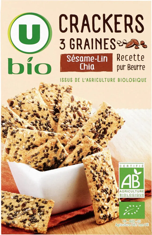 Crackers 3 graines sésame, lin et chia