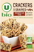 Crackers 3 graines sésame, lin et chia