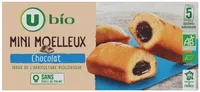 Gâteaux Mini moelleux bio fourrés au chocolat 5 unités de 28g - 140g