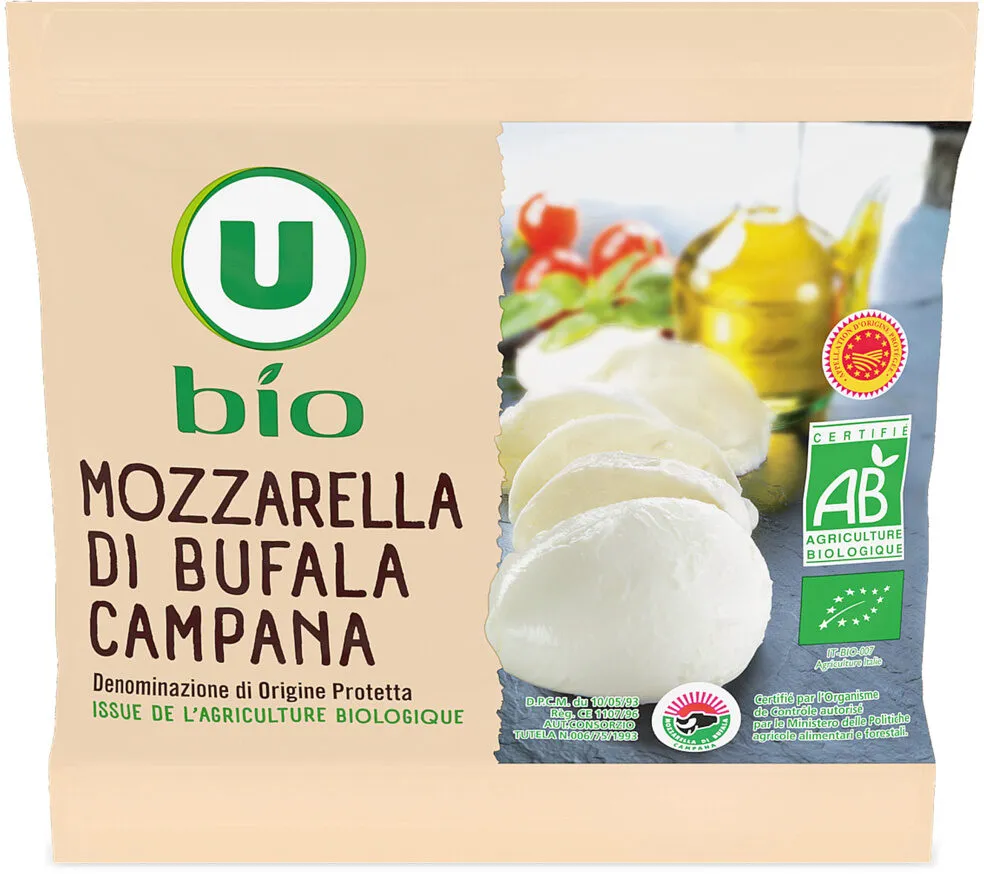 Fromage AOP Mozzarella di bufala campana bio 23% MG ,125g