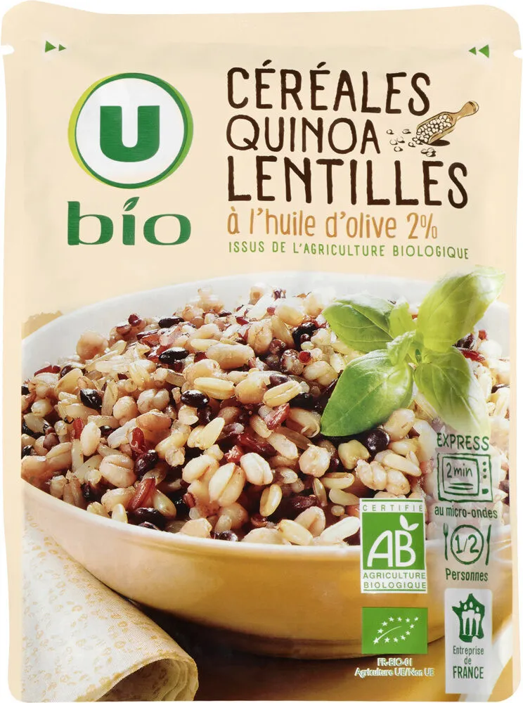 Céréales quinoa lentilles à l'huile d'olive 2%